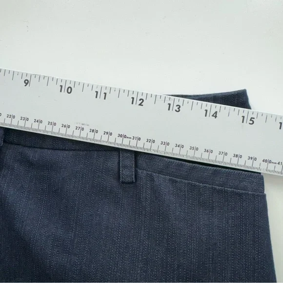 Petite Dark Wash Stretch Pants • Flare Leg Career Work Office Trouser Denim 6P - Picture 5 of 10